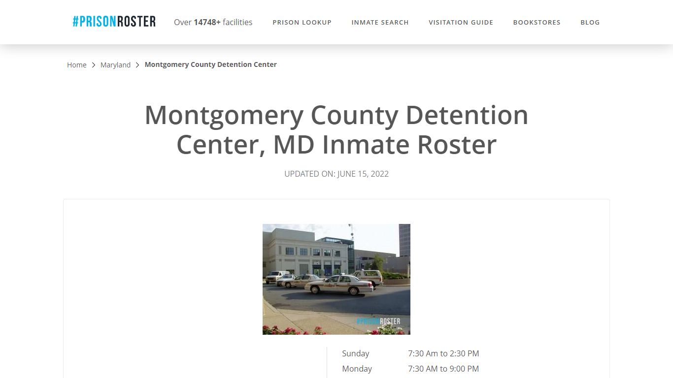 Montgomery County Detention Center, MD Inmate Roster